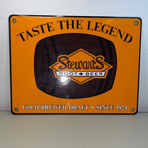 Taste the legend Stewart's Root Beer cold-brewed draft 1924 9" x 12" Metal Sign - Picture 3 of 4